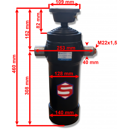 SIŁOWNIK HYDRAULICZNY Z KOŁYSKĄ SKOK 1432 AGREGAT 24V 2,0kW 2,6cc 11L